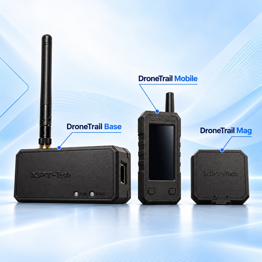 XPT-Tech DroneTrail Base, Mobile, and Mag devices